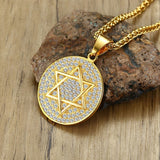 Gold Star of David Necklace
