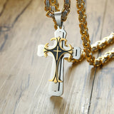 Gold Silver Cross Necklace