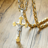 Gold Silver Cross Necklace