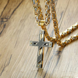 Gold Silver Cross Necklace