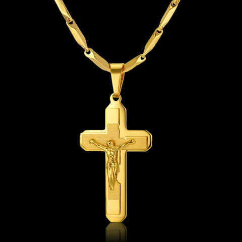 Mens Gold Cross Chain